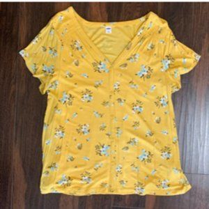 Old Navy mustard print top L.